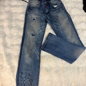 Used Haus Of Jr Size 12 Boy Blue Distressed Skinny Jeans